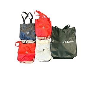 Lululemon Reusable‎ Tote Bags Collection Set Shopping Grocery Bags lot of 5
